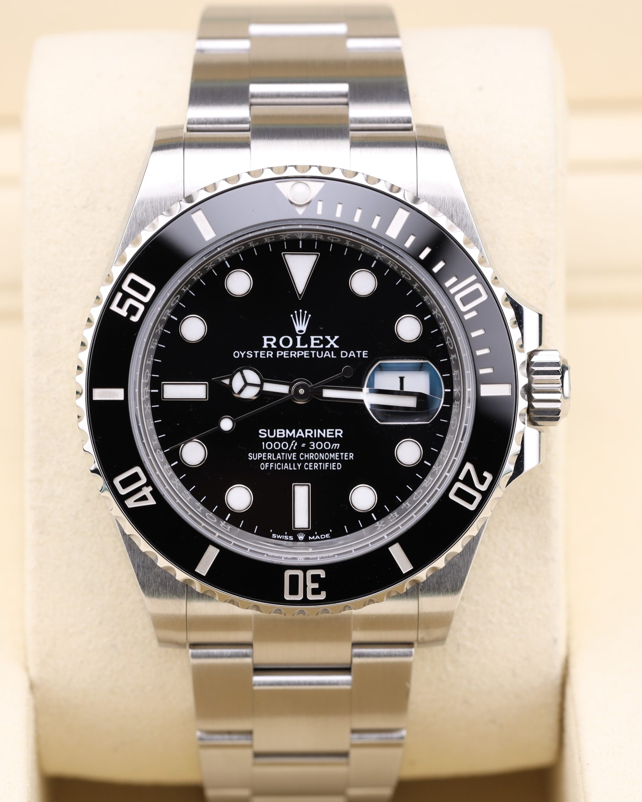 Black dial Rolex Submariner Date watch