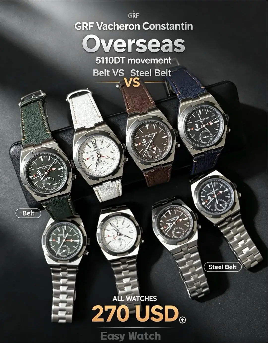 Pre-owned automatic dress watch on wrist